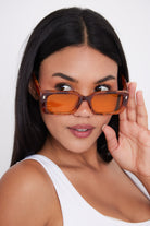 Women's Sunglasses | Rectangle Sunglasses | Orange Tint. Lens Sunglasses | My Accessories London | Orange Sunglasses | Rectangle Sunglasses | Trendy Sunglasses