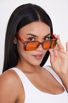 Women's Sunglasses | Rectangle Sunglasses | Orange Tint. Lens Sunglasses | My Accessories London | Orange Sunglasses | Rectangle Sunglasses | Trendy Sunglasses