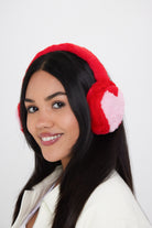 My Accessories London Fluffy Faux-Fur Earmuffs in red | My Accessories London earmuffs | faux fur earmuffs | red earmuffs | earmuffs for women | earmuffs for girls | faux-fur earmuffs | fluffy earmuffs | winter accessories | autumn accessories | fall accessories | pink earmuffs | heart shape