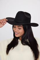 Women's Black Suede Cowboy Hat 