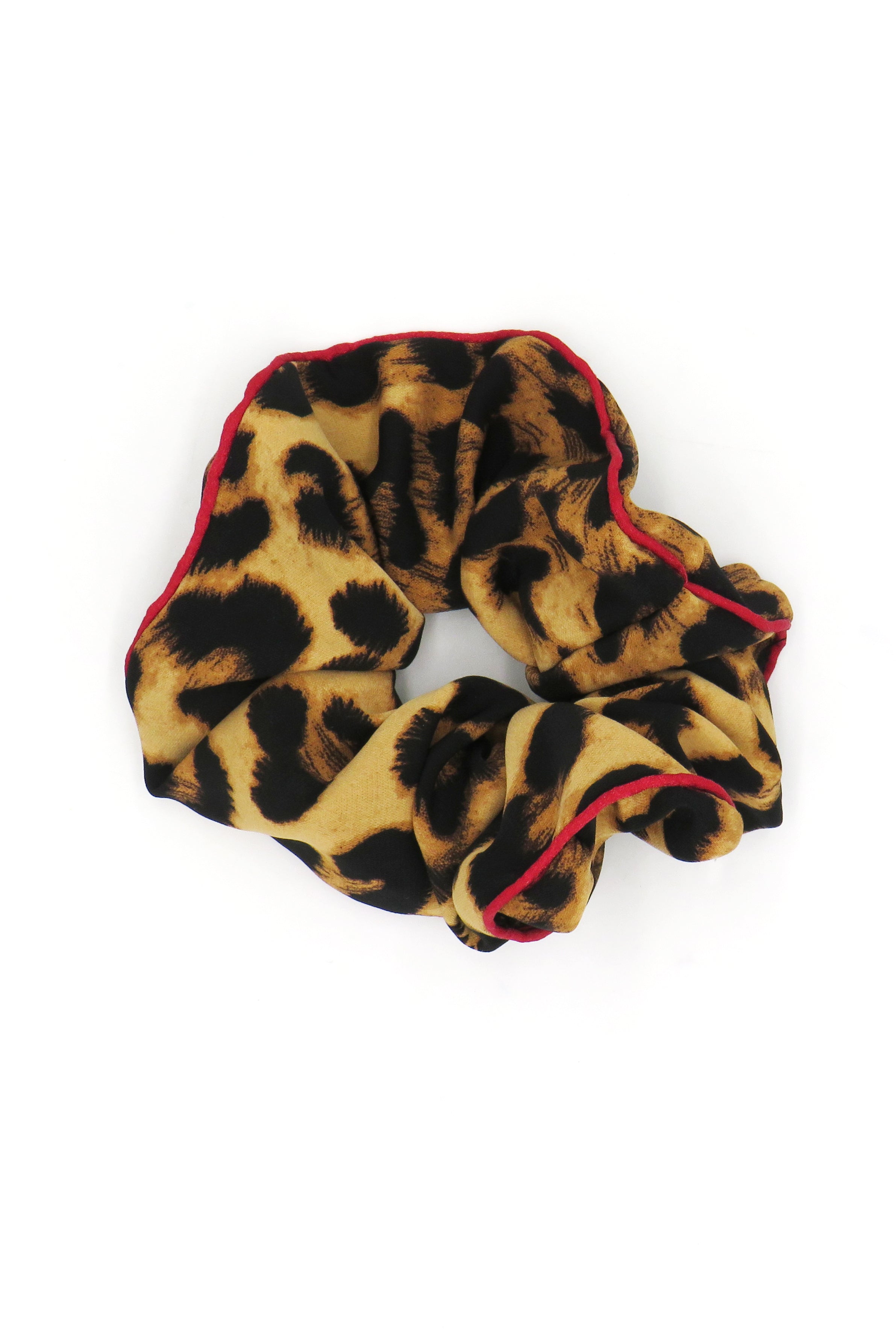 My Accessories London Scrunchie | Leopard Scrunchie | leopard | leopard print | Red piping | hair accessories | Oversized Scrunchie | My Accessories London Scrunchie | Print Scrunchie | Best Scrunchie | Woman's Scrunchie | Large Scrunchie | Oversized hairband | Animal Print scrunchie | Matching scrunchie