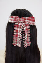 Red Check bow | Double layer bow | Oversized Bow | My Accessories London Bow | Red Check | Red Hair Bow | Check Bow | Best Hair Bow| Woman's Bow| Oversized Red Bow | Large Bow | Oversized bow