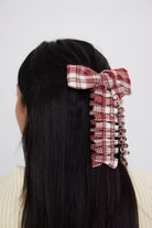 Red Check bow | Double layer bow | Oversized Bow | My Accessories London Bow | Red Check | Red Hair Bow | Check Bow | Best Hair Bow| Woman's Bow| Oversized Red Bow | Large Bow | Oversized bow