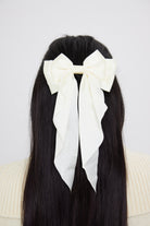 My Accessories London | satin bow hair clip | satin hair clip | bow hair clip | bow clip | White bow | White bow hair clip