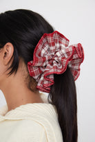 Red Check scrunchie | Double layer scrunchie | Oversized Scrunchie | My Accessories London Scrunchie | Red Check | Red Scrunchie | Check Scrunchie | Best Scrunchie | Woman's Scrunchie | Oversized Red Scrunchie | Large Scrunchie | Oversized hairband