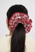 Red Check scrunchie | Double layer scrunchie | Oversized Scrunchie | My Accessories London Scrunchie | Red Check | Red Scrunchie | Check Scrunchie | Best Scrunchie | Woman's Scrunchie | Oversized Red Scrunchie | Large Scrunchie | Oversized hairband