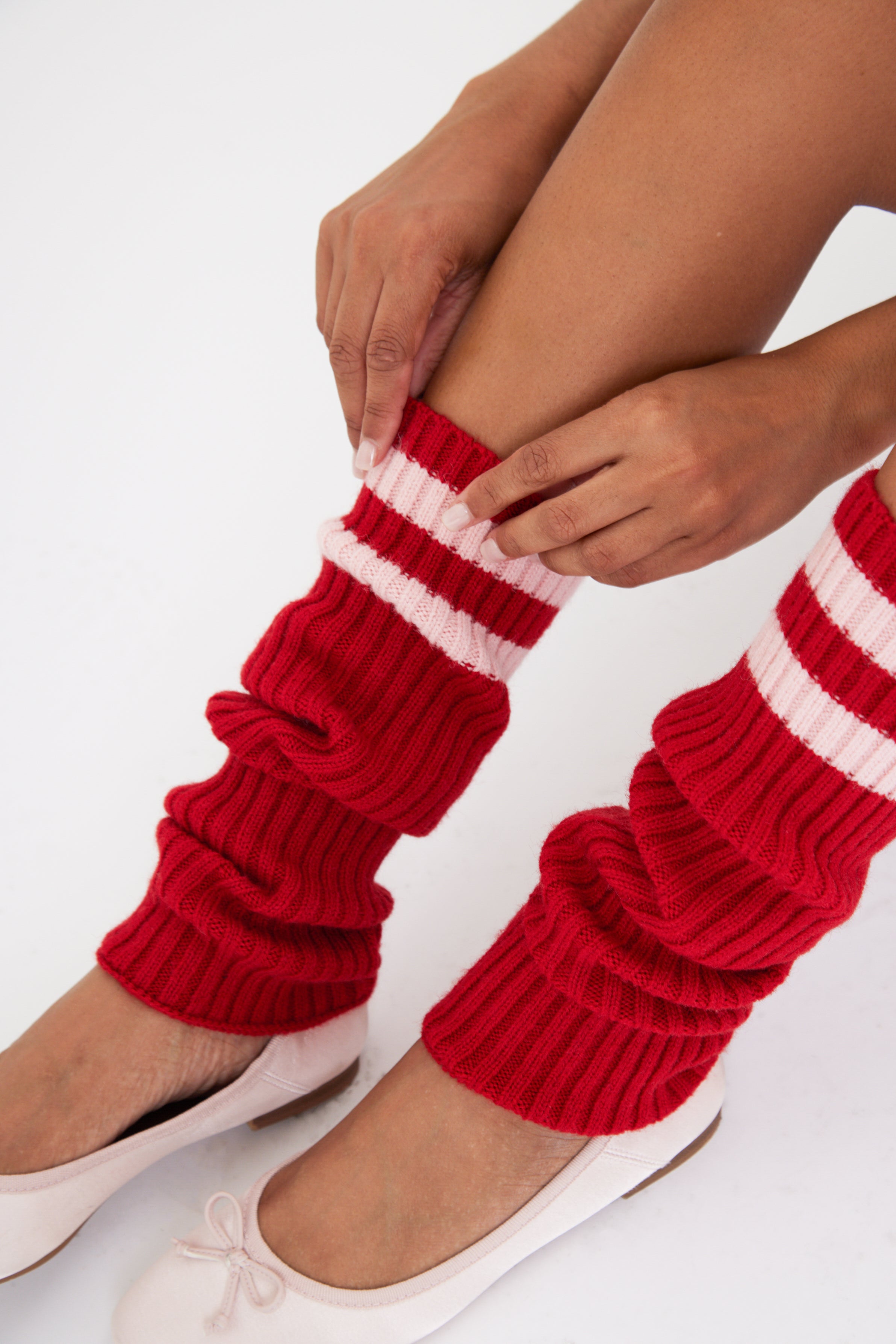 My Accessories London Leg Warmers | Red Leg Warmers | Knitted Ribbed Leg Warmers | Knitted Leg Warmers | Ribbed Leg Warmers | Red Knitted Leg Warmers | Winter Accessories | Autumn Accessories | Women's Leg Warmers | Womens Leg Warmers | Girls Leg Warmers | Leg Warmers with a Slit | Red Leg Warmers with Slits | Stripped Leg Warmers | Stripped Accessories