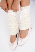 My Accessories London Mohair Leg Warmers with Bows in Cream | Cream Leg Warmers | Mohair Leg Warmers | Knitted Leg Warmers | Ribbed Leg Warmers | Cream Mohair Leg Warmers | Winter Accessories | Autumn Accessories | Women's Leg Warmers | Womens Leg Warmers | Girls Leg Warmers |  | Cream Leg Warmers with Bows | Baby Pink | Satin Bows | Mini Bows | Winter Leg Warmers | Mohair Cream Leg Warmers