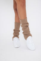 My Accessories London Leg Warmers | Brown Leg Warmers | Knitted Ribbed Leg Warmers | Knitted Leg Warmers | Ribbed Leg Warmers | Brown Knitted Leg Warmers | Winter Accessories | Autumn Accessories | Women's Leg Warmers | Womens Leg Warmers | Girls Leg Warmers | Leg Warmers with a Slit | Brown Leg Warmers with Slits