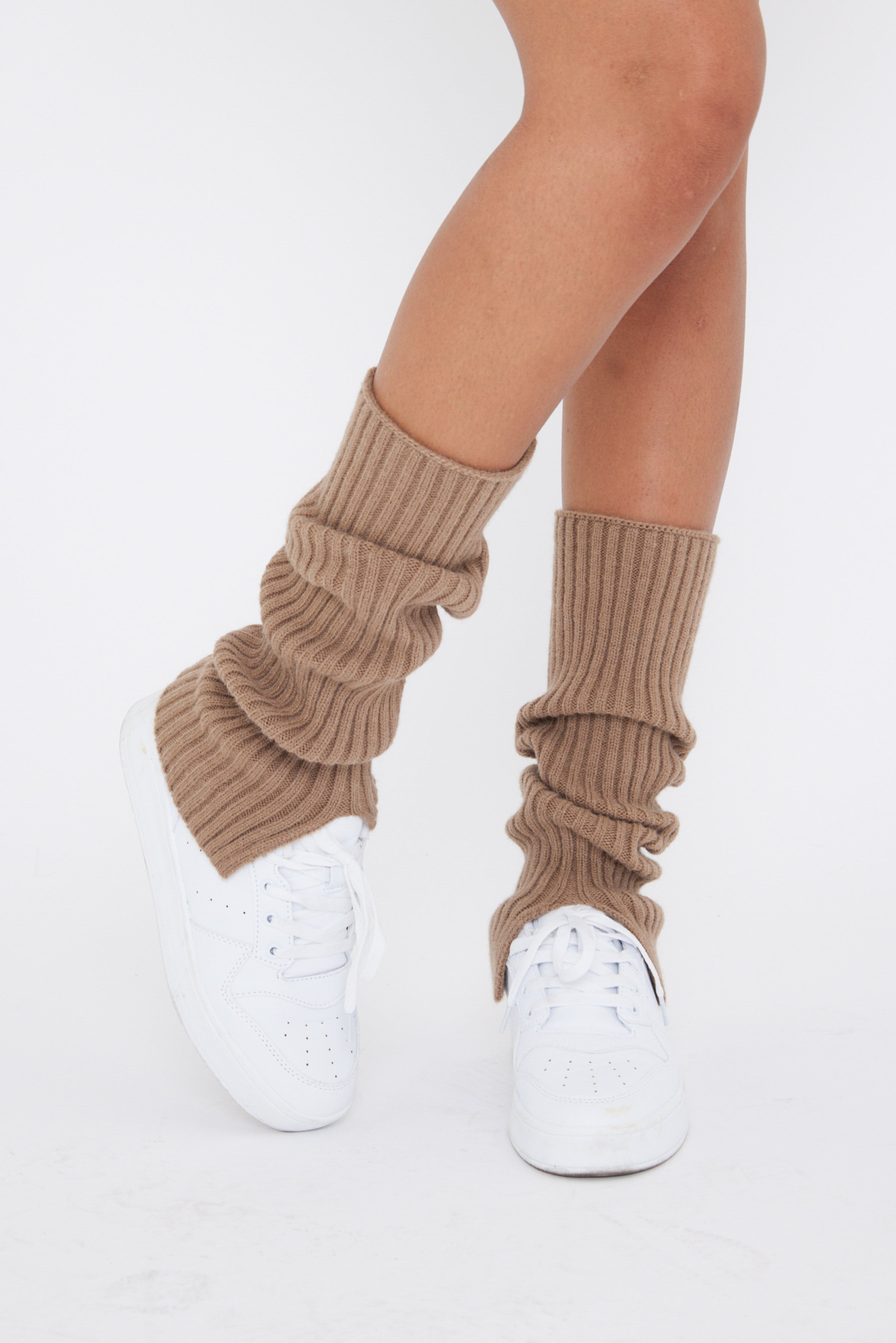 My Accessories London Leg Warmers | Brown Leg Warmers | Knitted Ribbed Leg Warmers | Knitted Leg Warmers | Ribbed Leg Warmers | Brown Knitted Leg Warmers | Winter Accessories | Autumn Accessories | Women's Leg Warmers | Womens Leg Warmers | Girls Leg Warmers | Leg Warmers with a Slit | Brown Leg Warmers with Slits