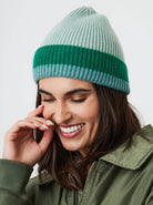 My Accessories London Stripe Beanie in Green | Hat | Women's Accessories | Autumn | Winter | Knitted | Women | Ski | Ski Season | Skiing | Knitwear | Indie | Elevated Indie | Explorer | Winter Accessories | Autumn Accessories | Streetwear | Streetstyle | Unisex | Winter Style | Fall Style | Fall Accessories 