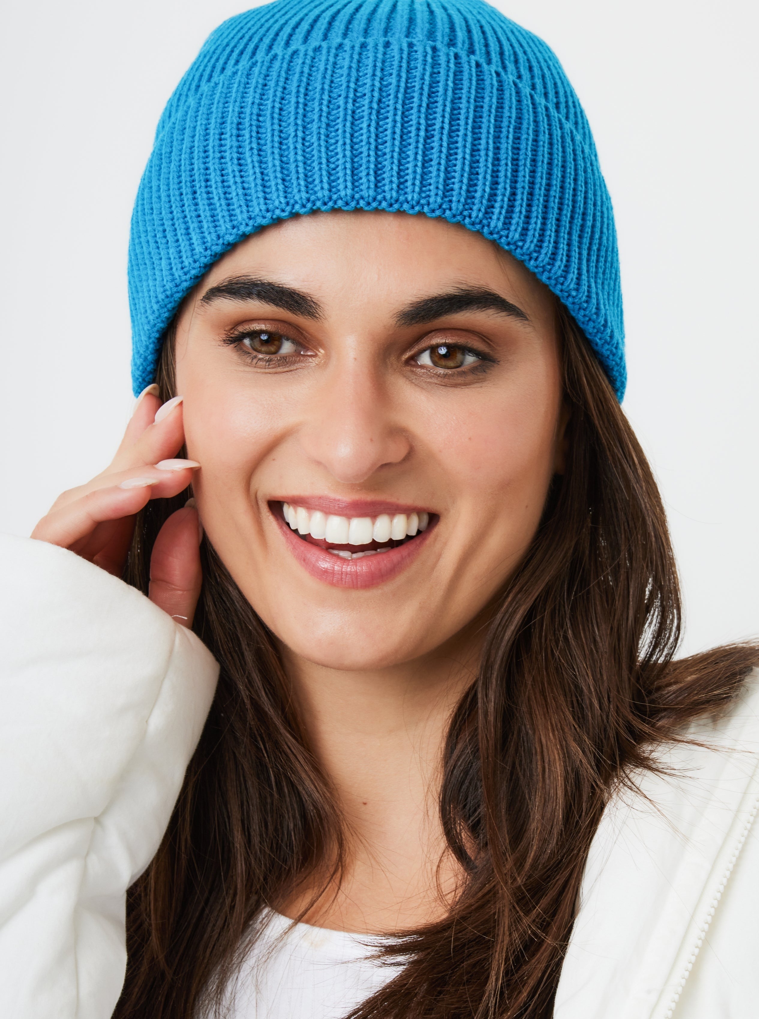 My Accessories London Recycled Beanie in Blue | Hat | Women's Accessories | Basics | Autumn | Winter | knitted | Ski Accessories | Women's Accessories | Ski | Autumn accessories | Winter accessories | Fall Accessories | Fall | Autumn | Accessories | Accessory | Streetwear | Bright | indie | 