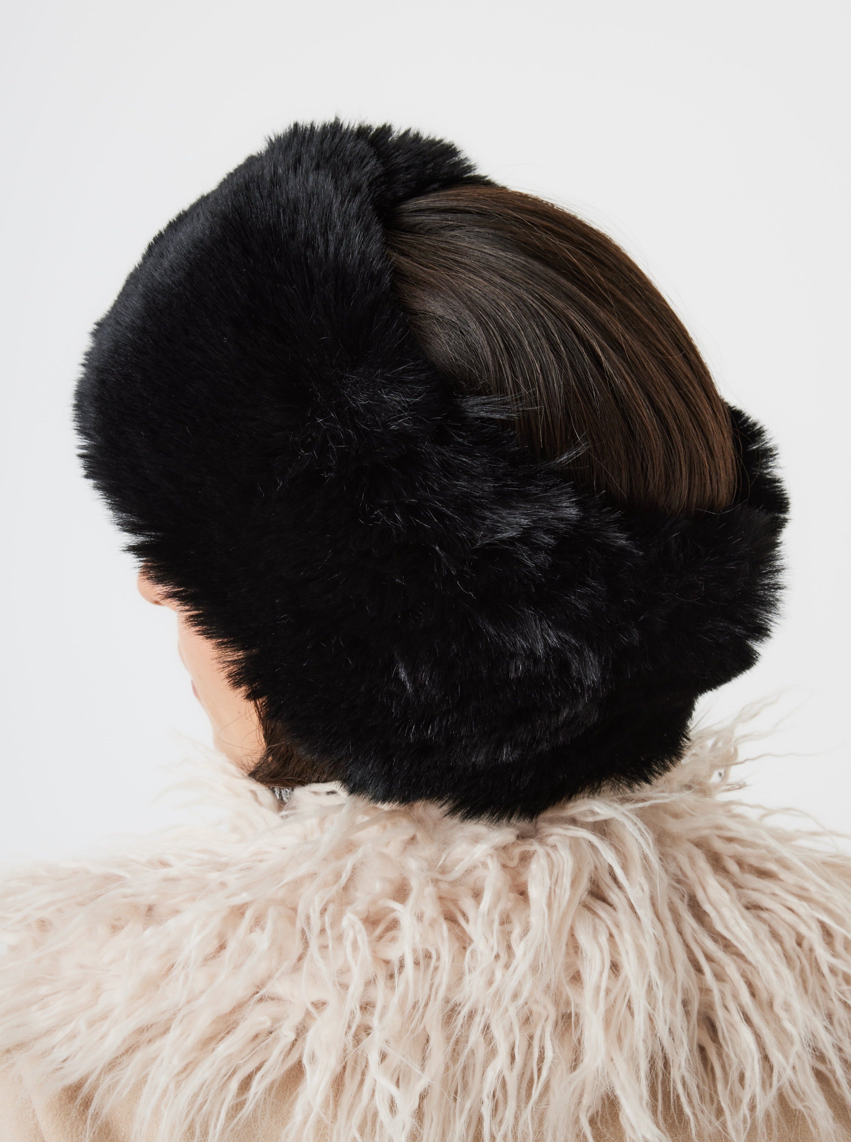 Super Fluffy Faux Fur Headband in Black | Hat | Hats | Cold Weather | Winter | Autumn | Casual | Streetstyle | Weekend | Walks | Women's Accessories | Fluffy | Vegan | Ski | Snow | Christmas | Present | My Accessories London