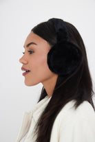 Women's Black Fluffy Faux-Fur Earmuffs | My Accessories London