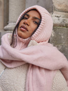 Loose Fit Ribbed Knit Balaclava in Pink | Hood | Snood | Knitwear | Coquette | Ballet Core | Plaza Core | Winter | Autumn | Winter Accessories | Autumn Accessories | Baby Pink | Lolita | Ski | Skiing | Women |