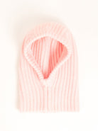 Loose Fit Ribbed Knit Balaclava in Pink | Hood | Snood | Knitwear | Coquette | Ballet Core | Plaza Core | Winter | Autumn | Winter Accessories | Autumn Accessories | Baby Pink | Lolita | Ski | Skiing | Women |