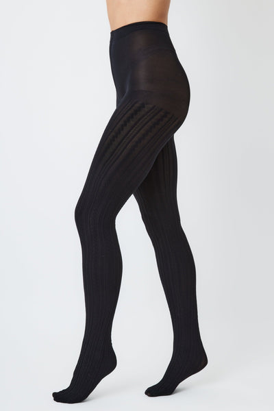 Black cable tights best sale