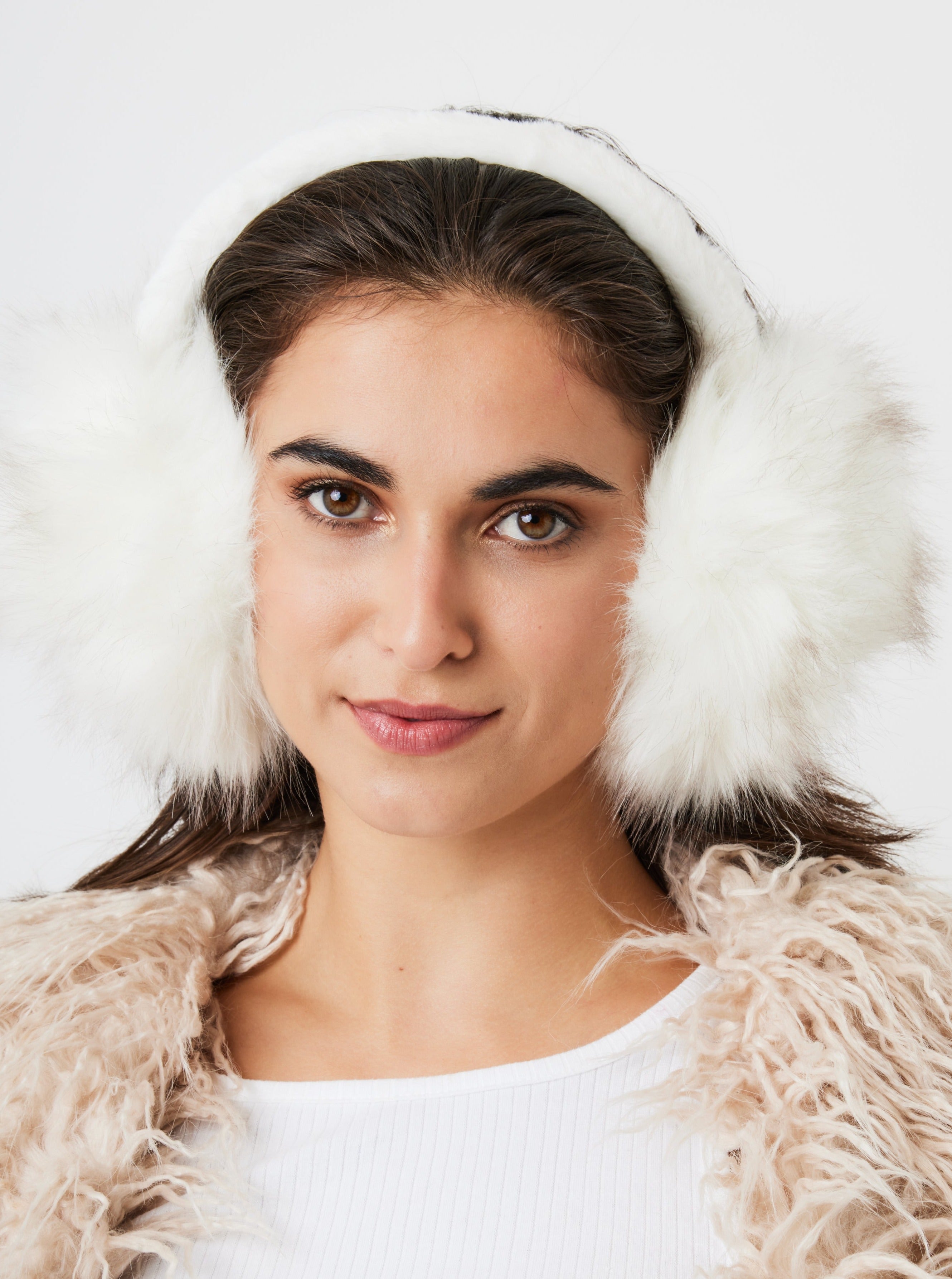 Long Faux Fur Earmuffs in White | Soft e Girl | Grunge | Grunge sleaze | Balletcore | Plaza Core | Old Money | Y2k | Baddie | Fall | Winter | Autumn | Ski | Skiing | Ski Season | Ski Accessories | Ski Style | Women | Women's Accessories | Fall Accessories | Winter Accessories | Streetwear | Streetstyle | Fluffy |  