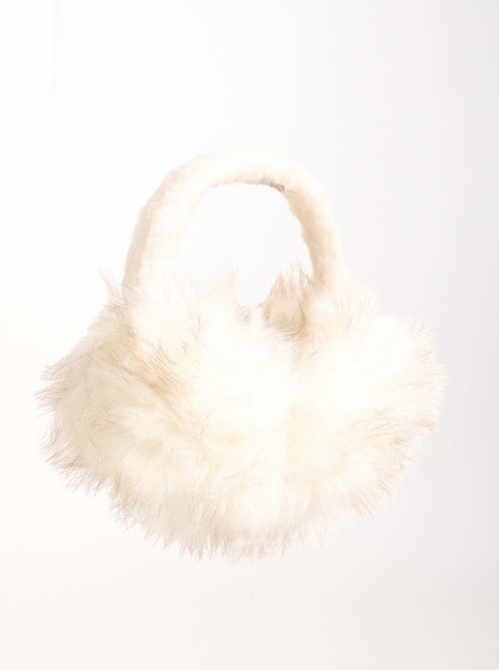 Long Faux Fur Earmuffs in White | Soft e Girl | Grunge | Grunge sleaze | Balletcore | Plaza Core | Old Money | Y2k | Baddie | Fall | Winter | Autumn | Ski | Skiing | Ski Season | Ski Accessories | Ski Style | Women | Women's Accessories | Fall Accessories | Winter Accessories | Streetwear | Streetstyle | Fluff