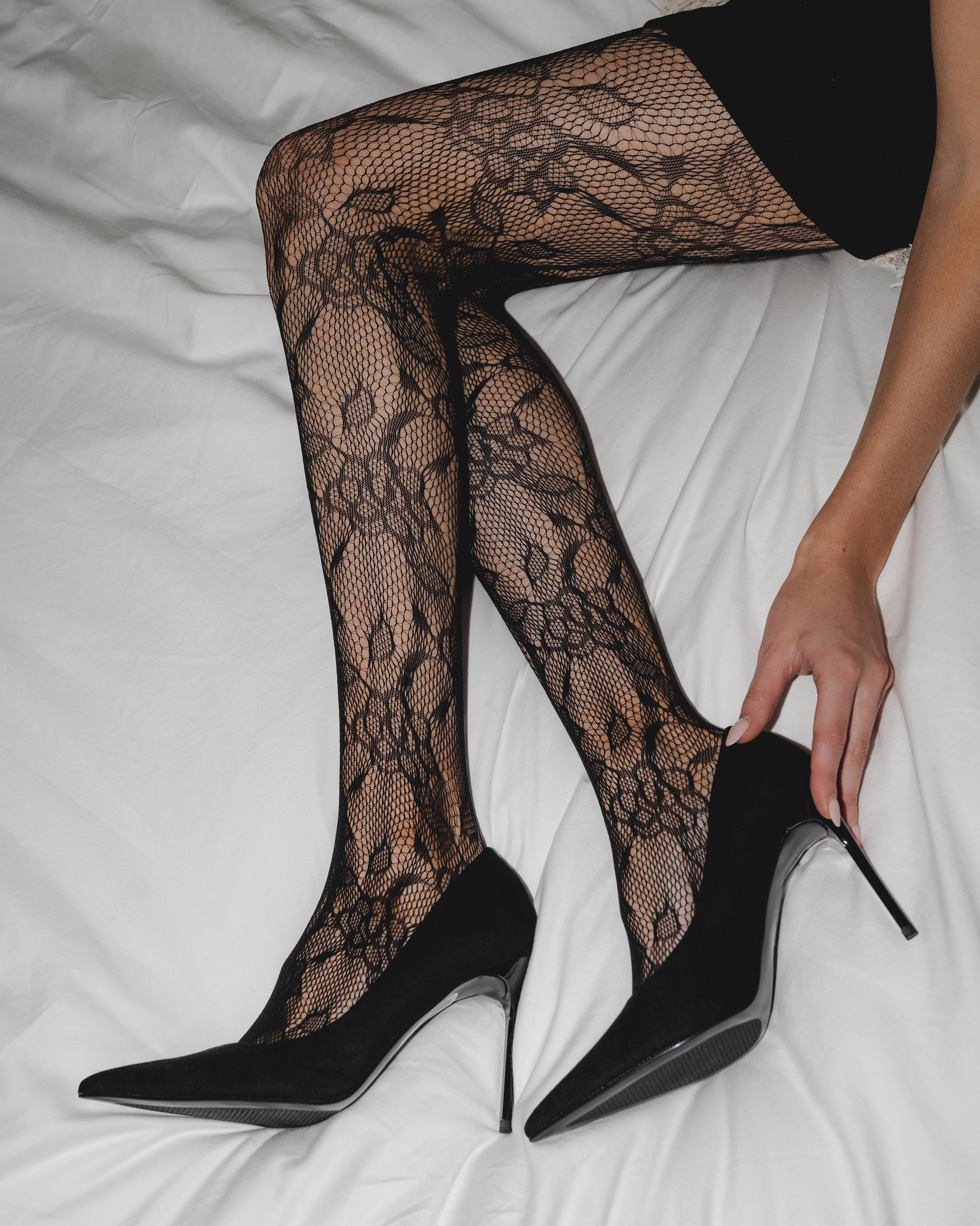 Floral Lace Tights Black For Women | Ladies Lacy Pantyhose | Perfect Gift  For Her