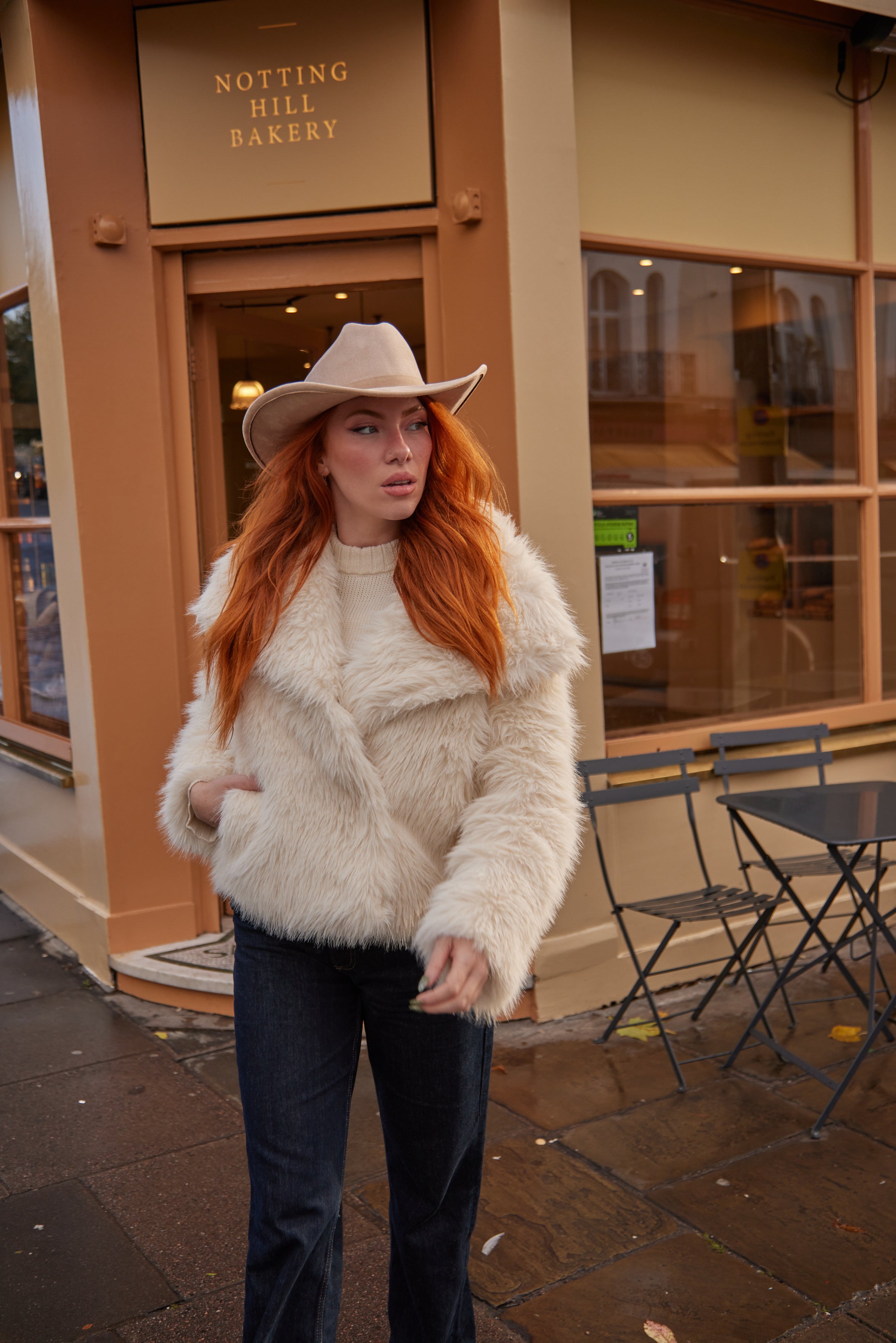 Women's Beige Suede Cowboy Hat 