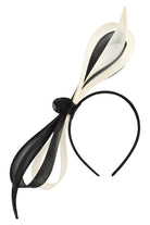 My Accessories London Bow Fascinator Headband in Black and White | Wedding | Occasion | Races Outfit | Wedding Guest | Glam | Headband | Hair Accessories | Ladies fascinator | Women's Accessories