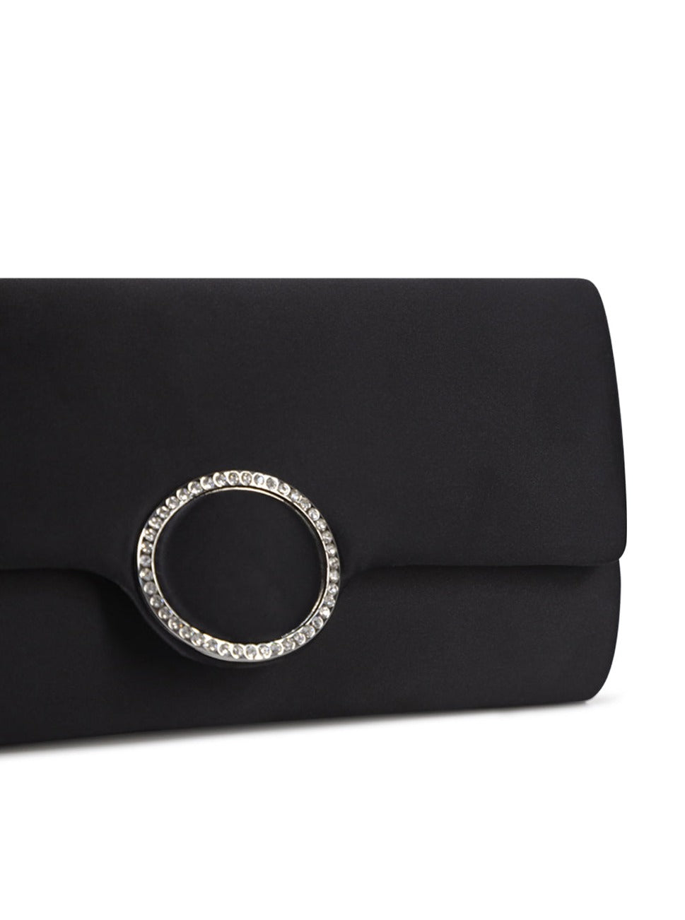 Women s Satin Black Clutch My Accessories London